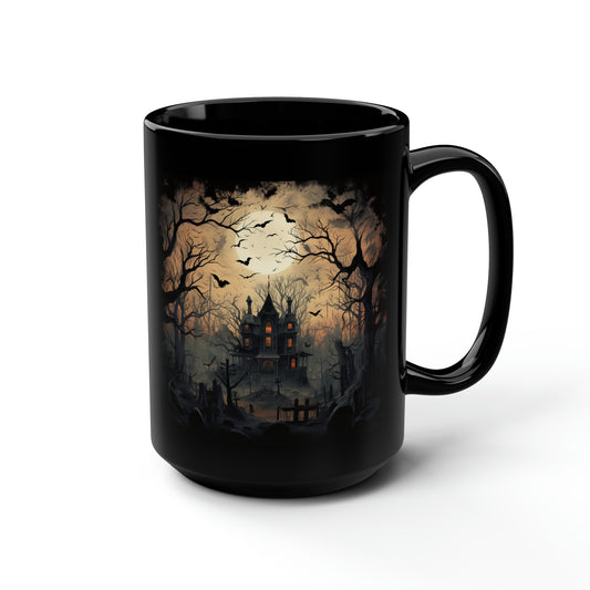 Spooky House - Black Mug, 15oz