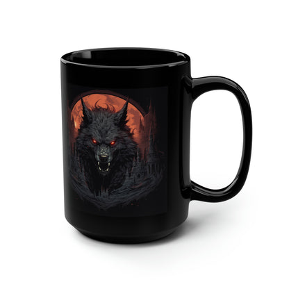 Wolf of Oblivion - Black Mug, 15oz