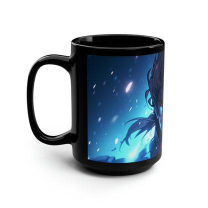 Azure Hero (Closeup) - Black Mug, 15oz