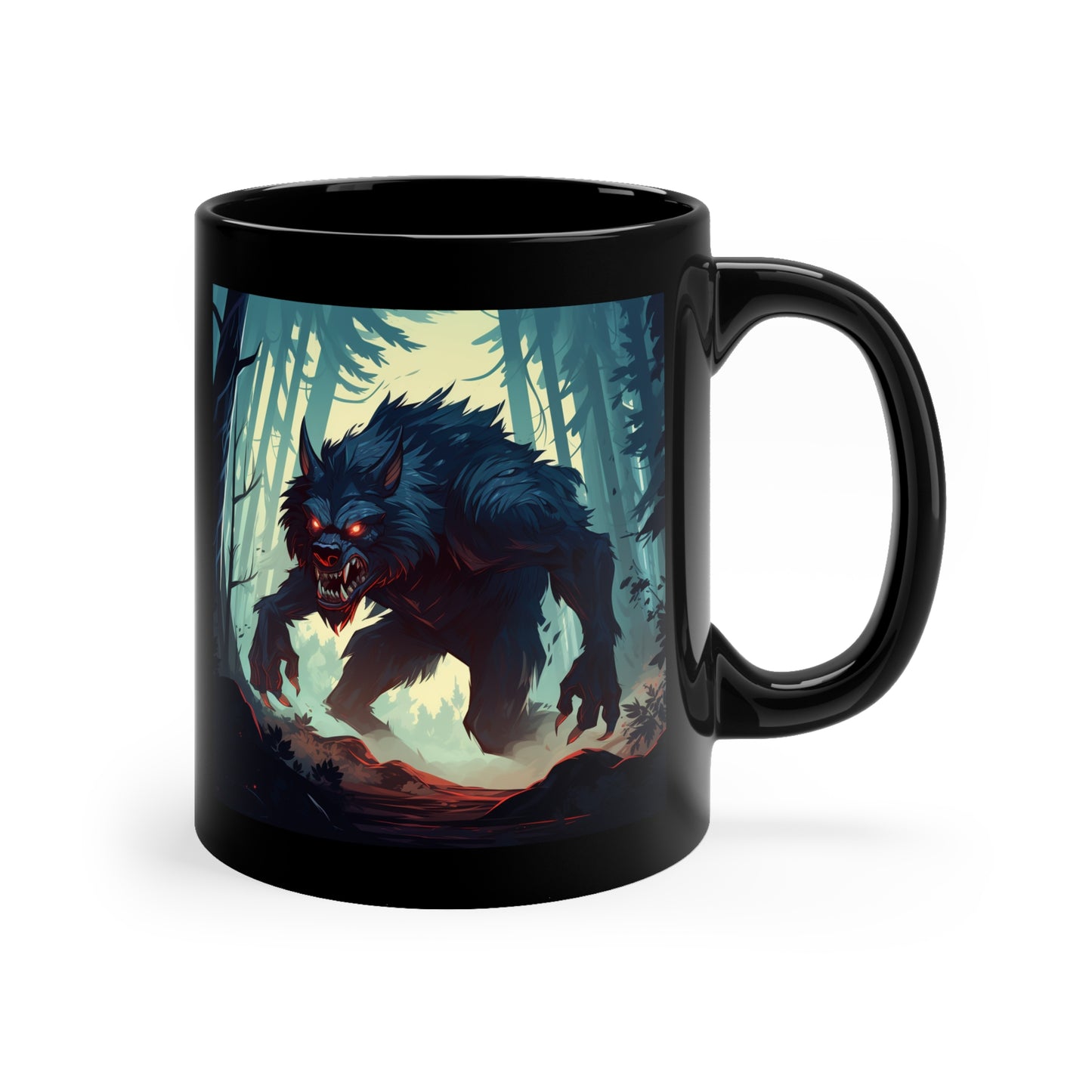 Werewolf in the Woods - 11oz Black Mug