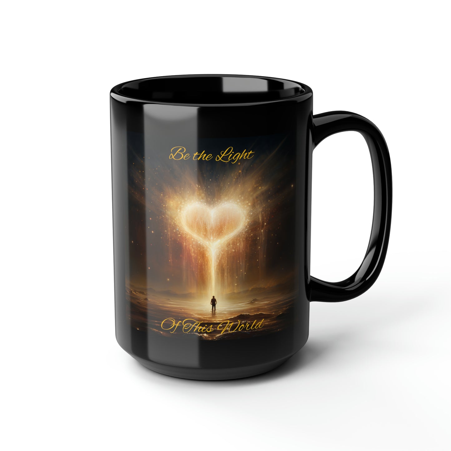 Be the Light - Black Mug, 15oz