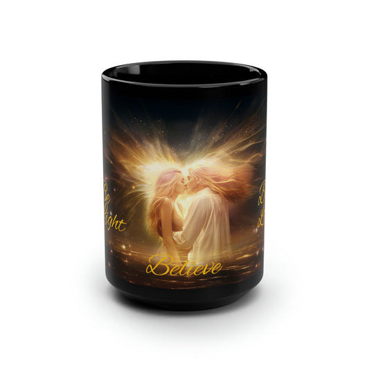 Believe in Love - Black Mug, 15oz