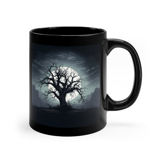 Serene Spooky Tree - 11oz Black Mug