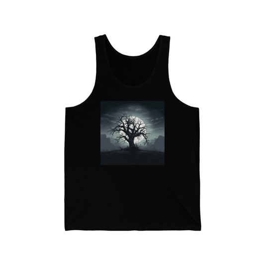 Serene Spooky Tree - Unisex Jersey Tank