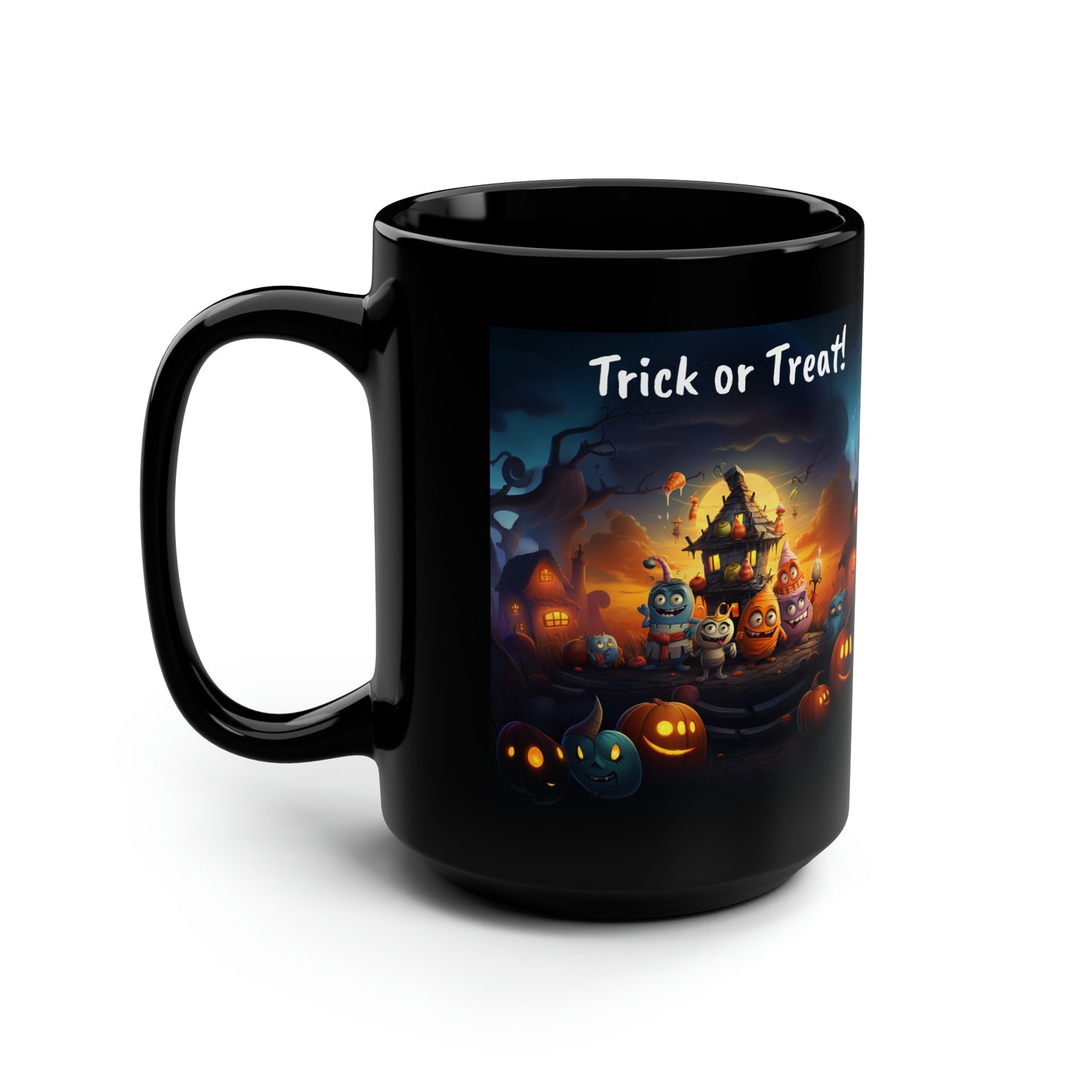 Candy Corn Family - Black Mug, 15oz