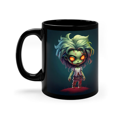 Chibi Zombie Girl - 11oz Black Mug