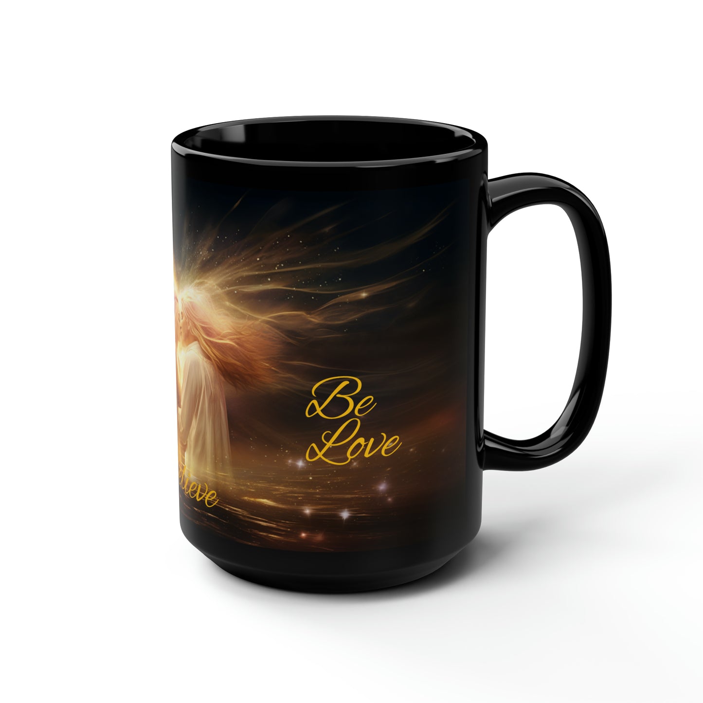 Believe in Love - Black Mug, 15oz