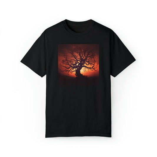 Spooky Tree Sunset - Unisex Ultra Soft Garment-Dyed T-shirt