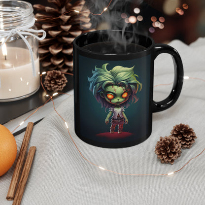 Chibi Zombie Girl - 11oz Black Mug