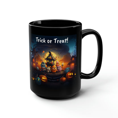 Candy Corn Family - Black Mug, 15oz