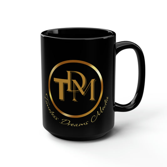 Timeless Dreams Media Logo - Black Mug, 15oz