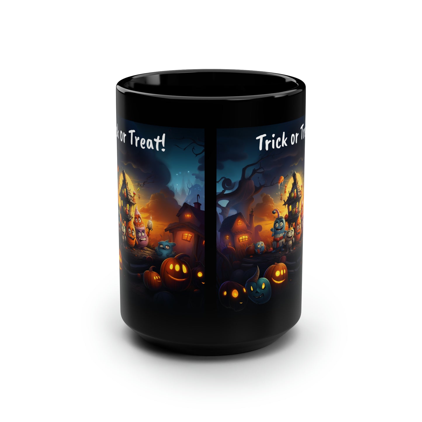 Candy Corn Family - Black Mug, 15oz