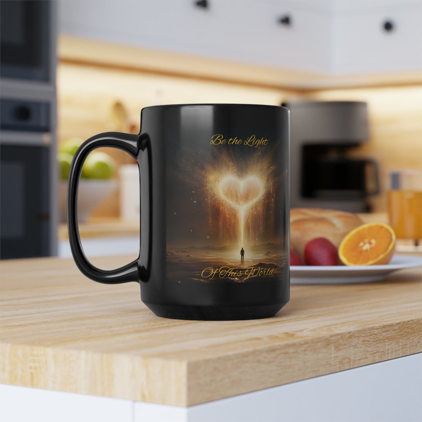 Be the Light - Black Mug, 15oz