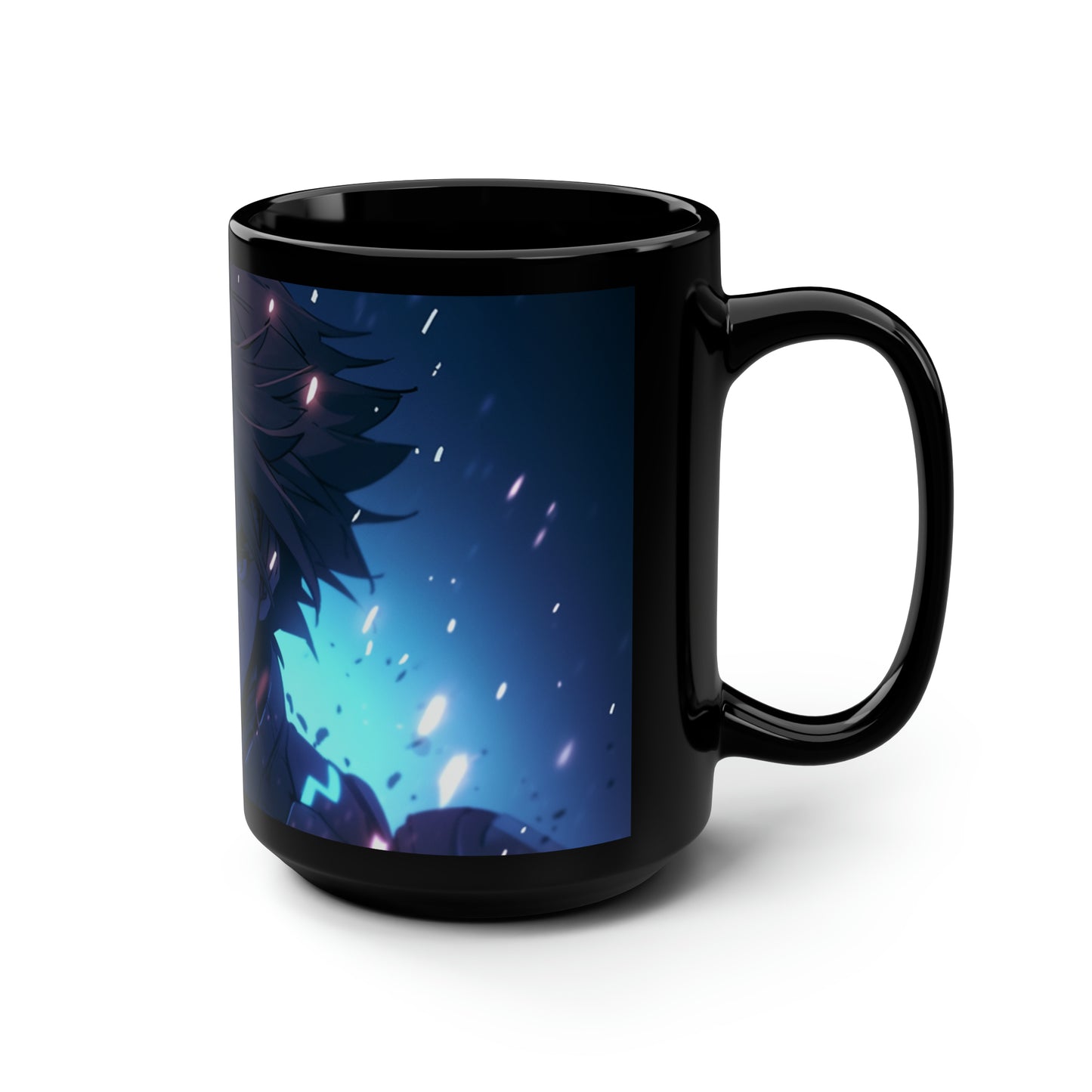 Azure Hero (Closeup) - Black Mug, 15oz