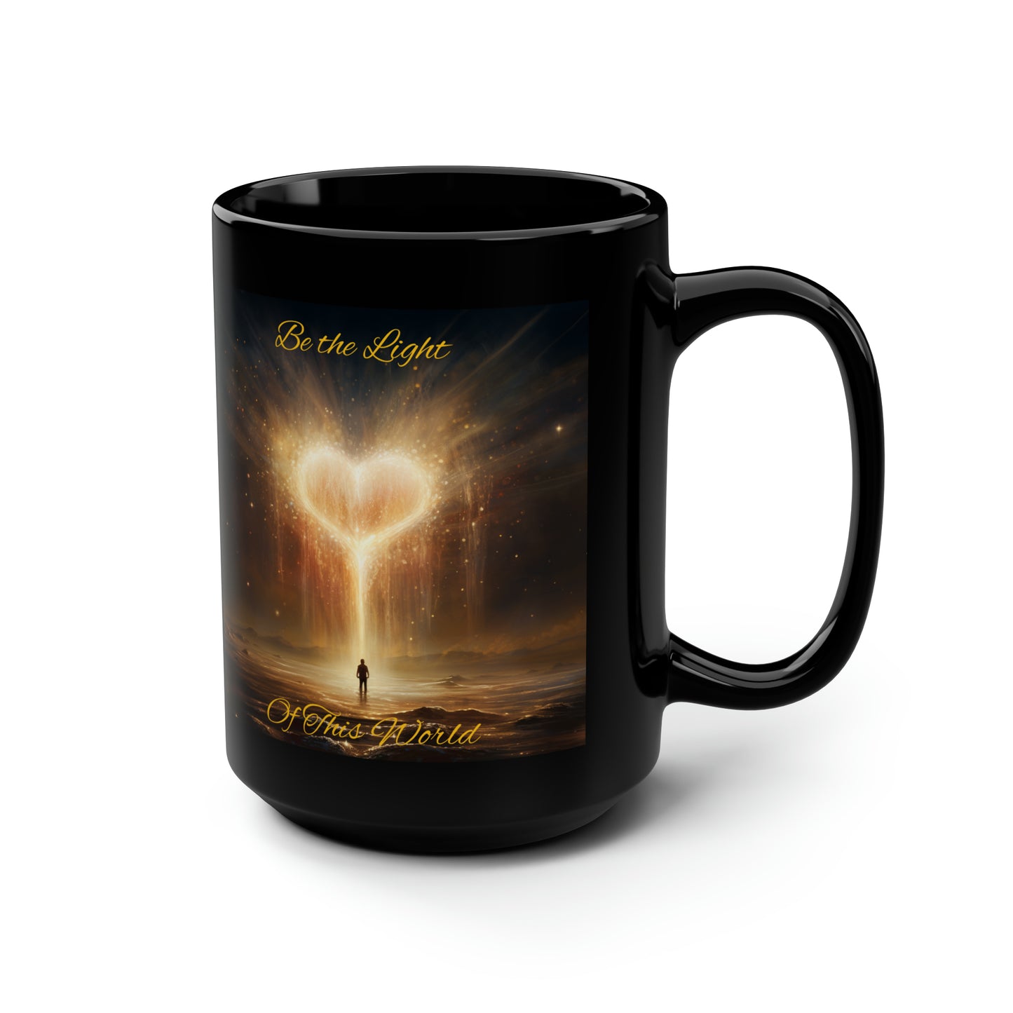 Be the Light - Black Mug, 15oz