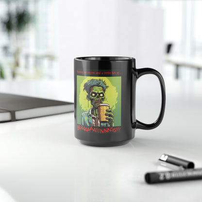 Zombie Coffee Brains - Black Mug, 15oz