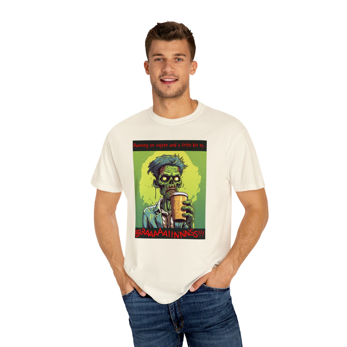 Zombie Coffee Brains - Unisex Ultra Soft Garment-Dyed T-shirt