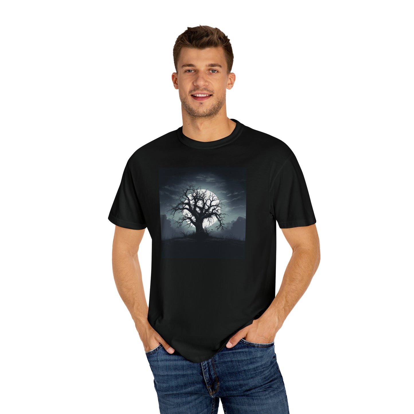 Serene Spooky Tree - Unisex Ultra Soft Garment-Dyed T-shirt