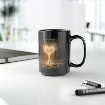 Be the Light - Black Mug, 15oz