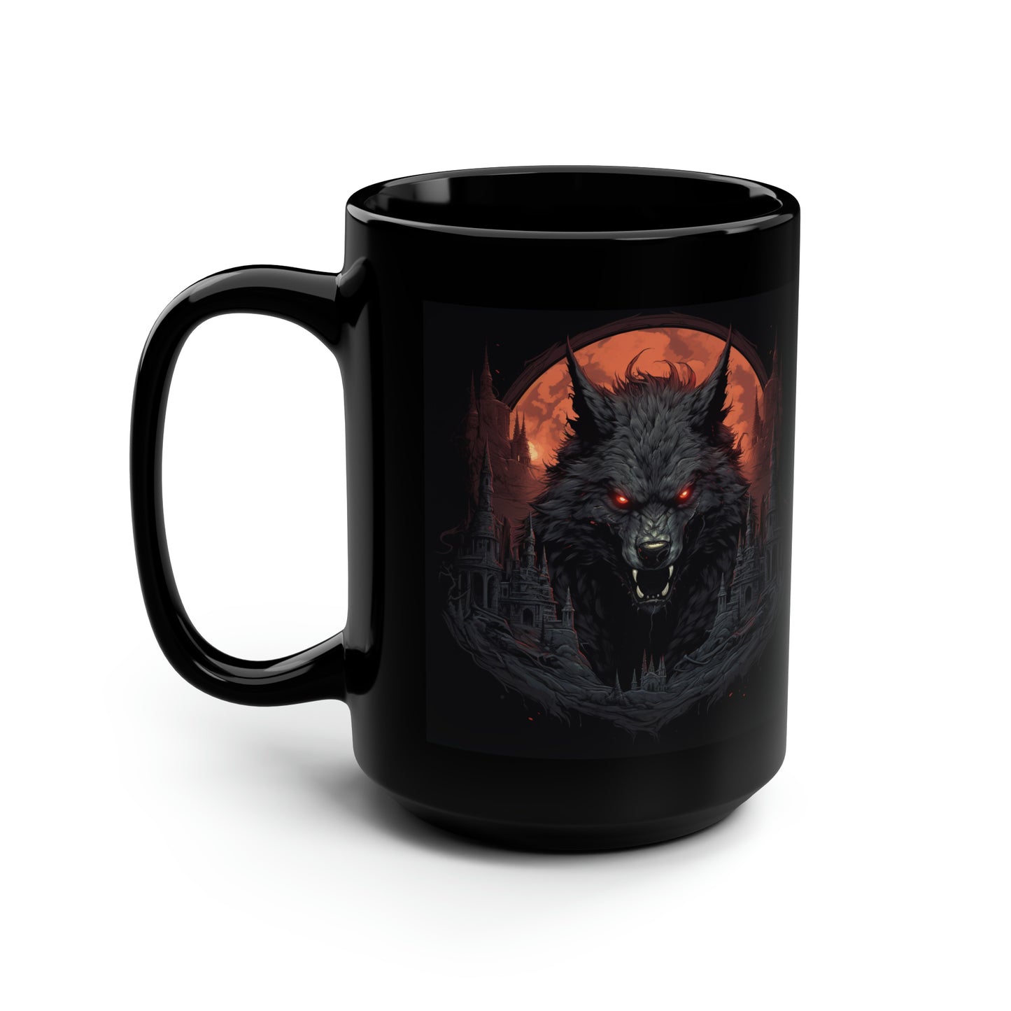 Wolf of Oblivion - Black Mug, 15oz