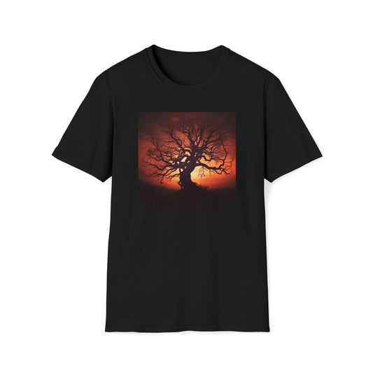 Spooky Tree Sunset - Unisex Softstyle T-Shirt