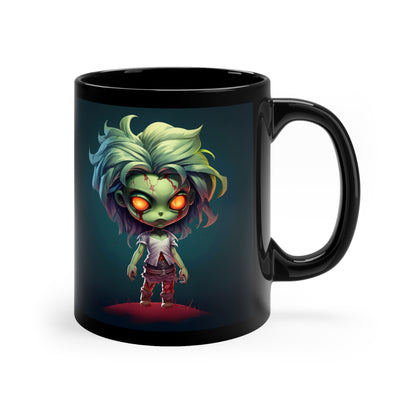 Chibi Zombie Girl - 11oz Black Mug