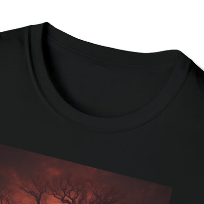 Spooky Tree Sunset - Unisex Softstyle T-Shirt