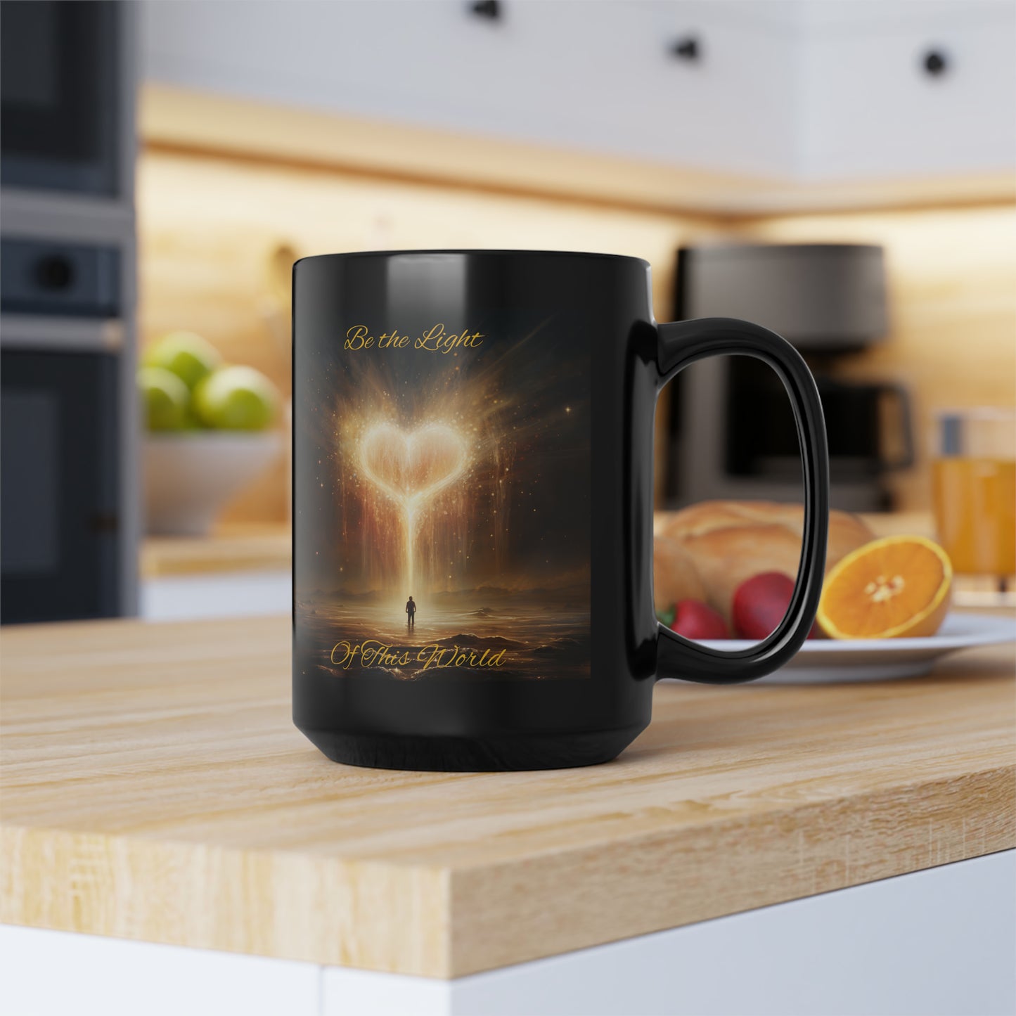 Be the Light - Black Mug, 15oz