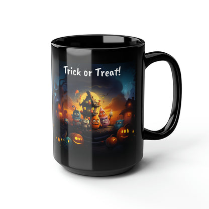 Candy Corn Family - Black Mug, 15oz