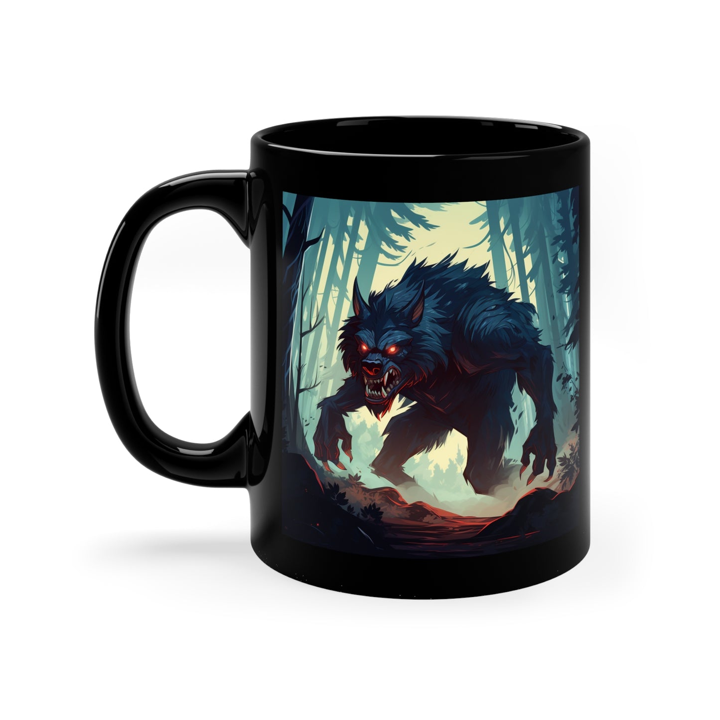 Werewolf in the Woods - 11oz Black Mug