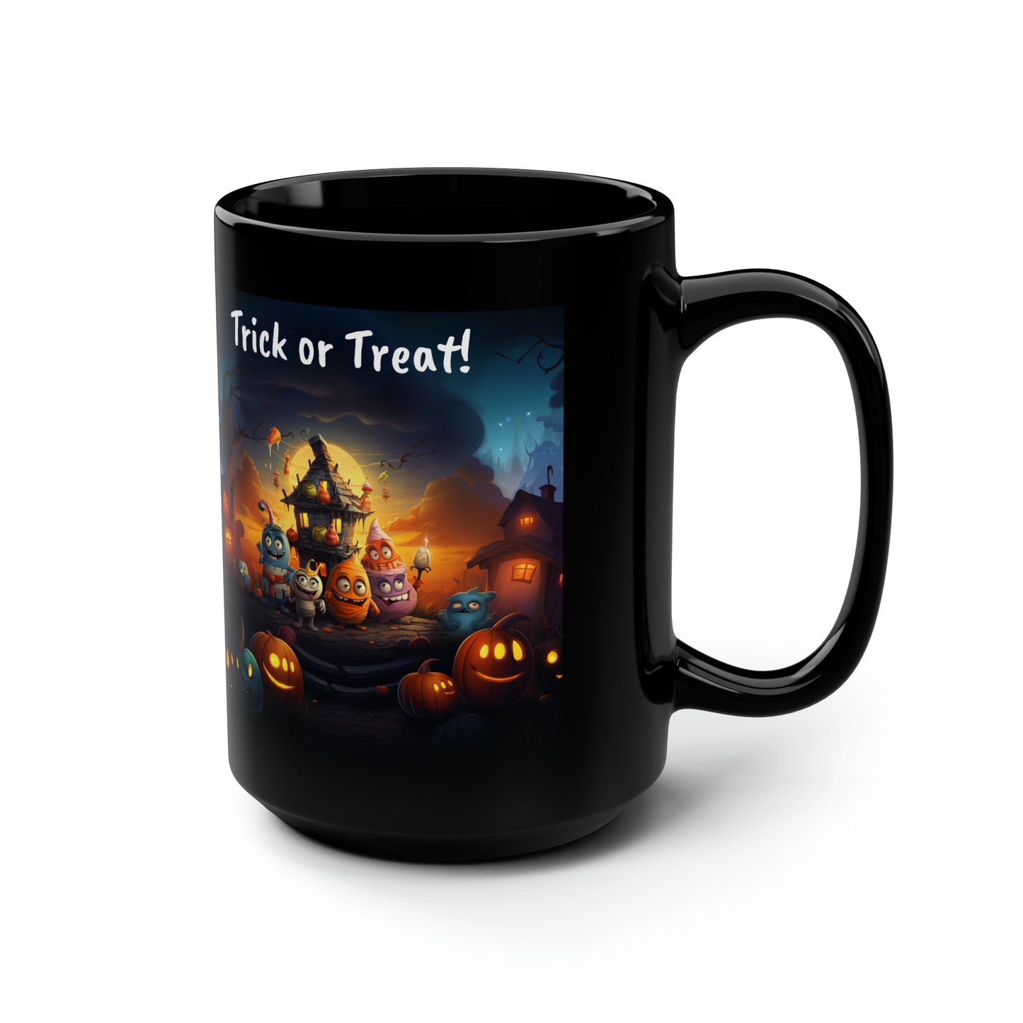 Candy Corn Family - Black Mug, 15oz