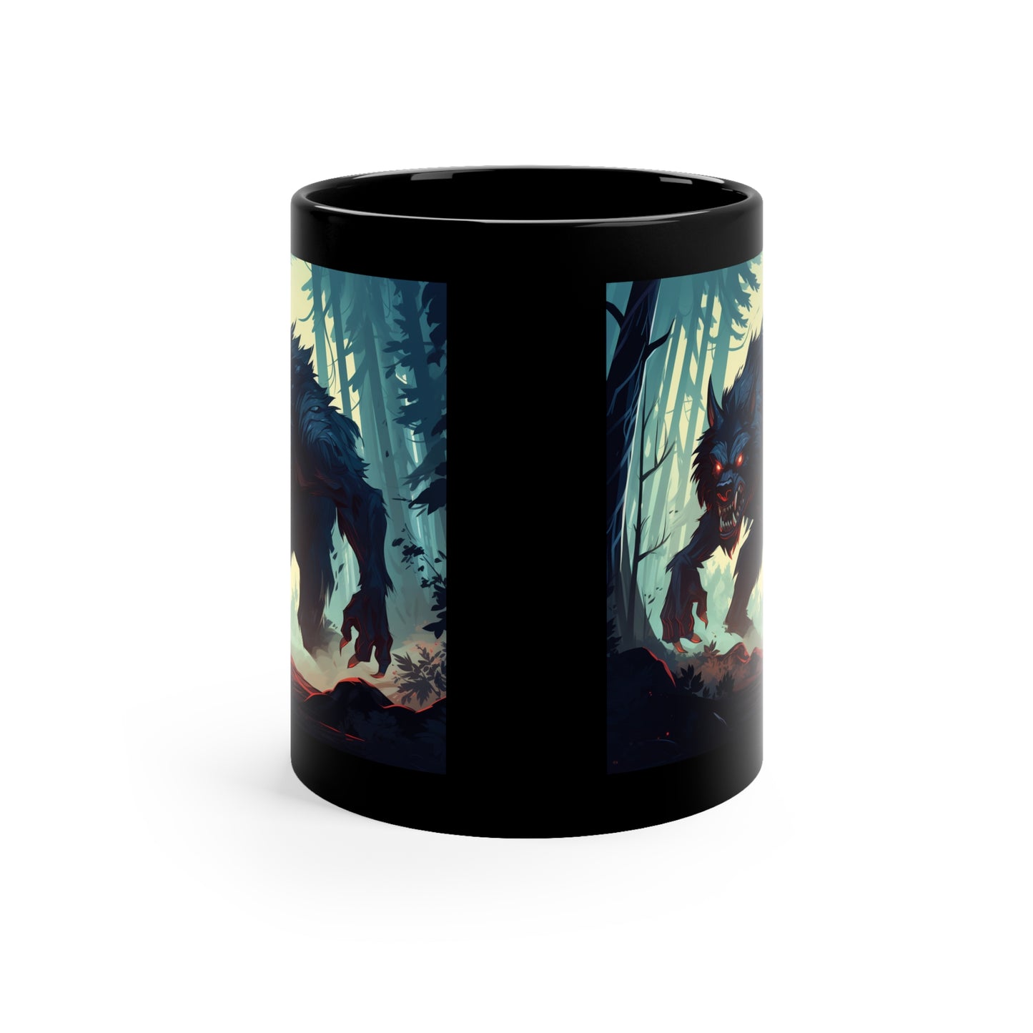 Werewolf in the Woods - 11oz Black Mug